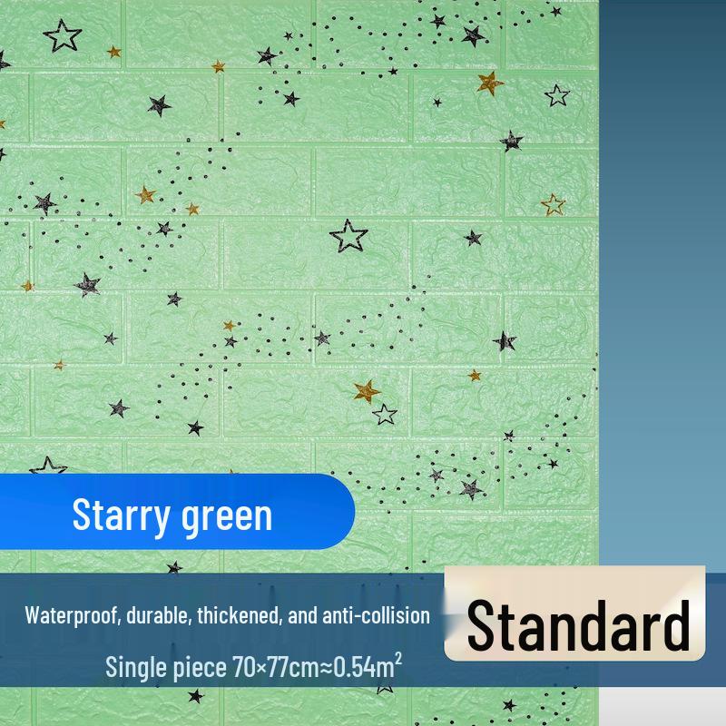 Retro 3D Brick Pattern Self-Adhesive Moisture-Proof Wallpaper Sticker