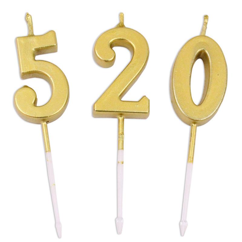 Golden Number Candles 0-9 Birthday Cake Candles High Quality Local Gold Number Candles