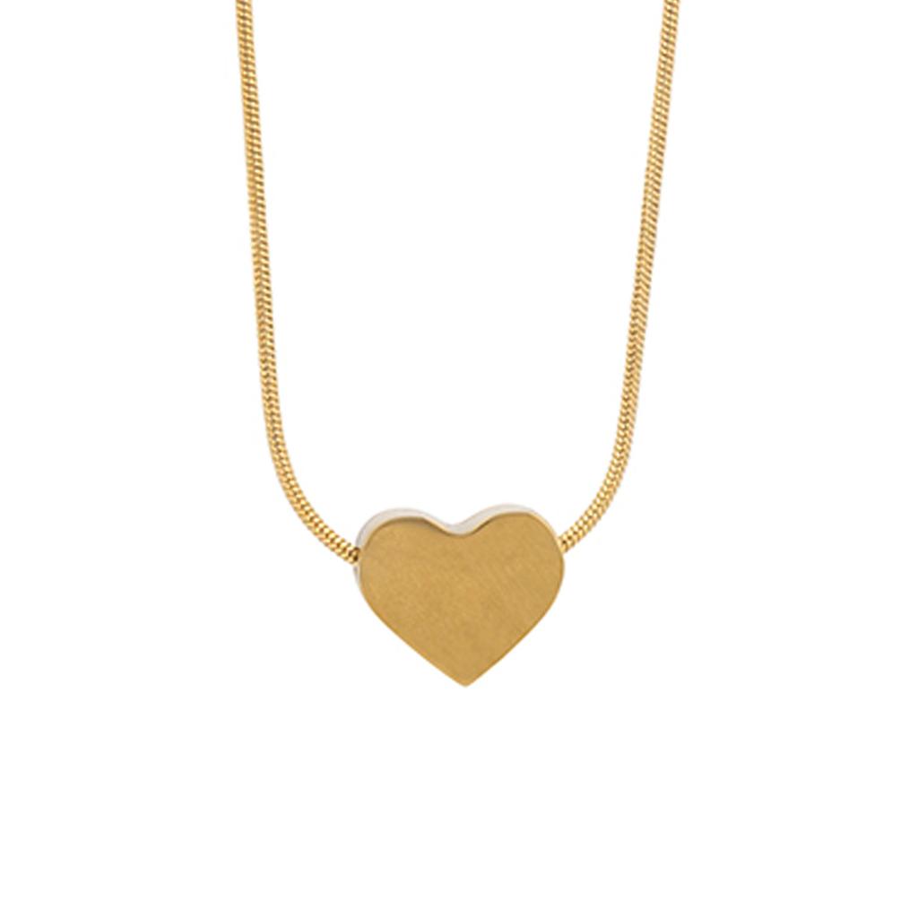 Les Trésors De Lily [R7434] - Collier créateur acier 'Love' doré - 10x8 mm
