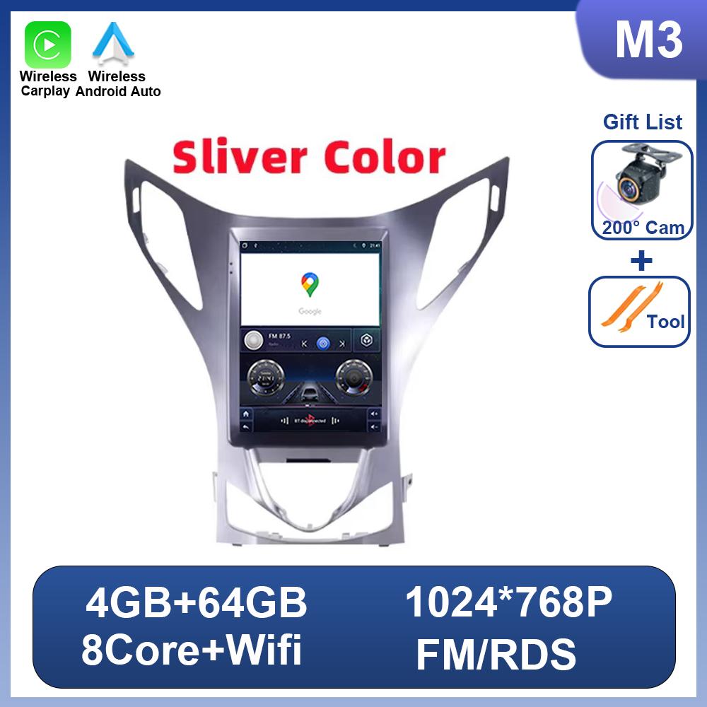 9.7 Inch Car Radio Android 14 For Hyundai Azera 2011 2012 For Tesla Style Car Multimedia Stereo Carplay Bluetooth Navigation DSP