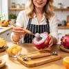Doppelseitiger Obstlöffel und Melonenlöffel aus Edelstahl mit Holzgriff Küchenwerkzeug zum Ausstechen und Teilen von Früchten