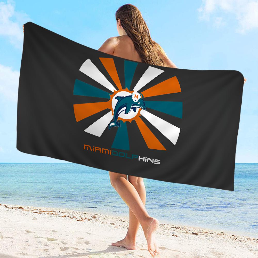 M-Miami D-Dolphins Towel Microfiber Beach Towel Absorbent Quick Dry Soft Yoga Swimming Resort Mountain Climbing Towel