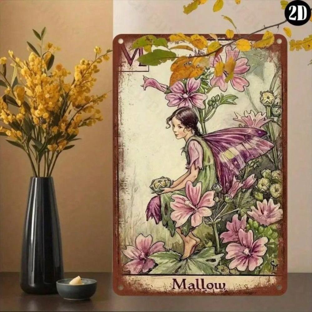 Vintage Metal Tin Sign Fairy Wall Decor 8x12 Inch Retro Poster for Cafe Bar Home Kitchen