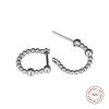 Genuine 925 Sterling Silver String of Beads Hoop Earrings for Women Earings Fashion Jewelry Wedding Party Gift
