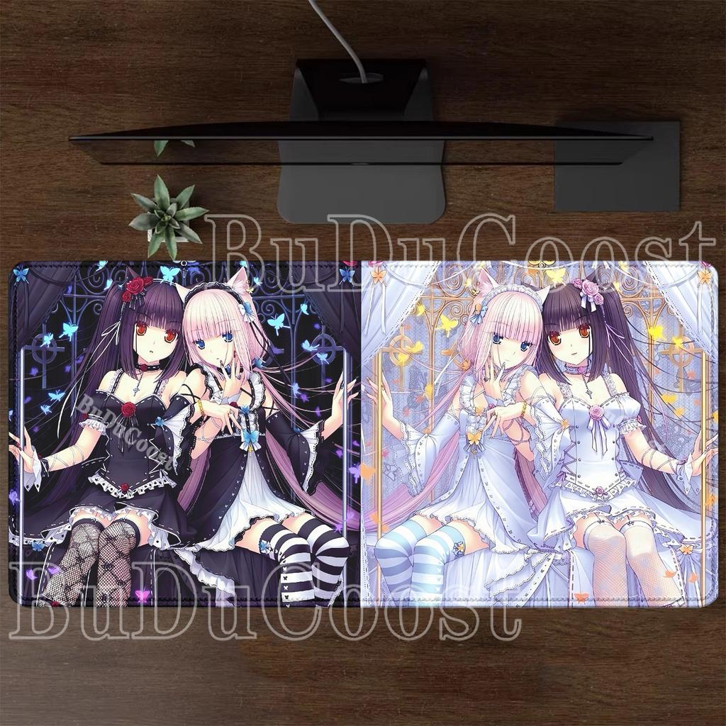 Nekopara Gaming Mousepad Speed HD Printing Anime Girl Desk Mat PC Office Accessories Keyboard Esports Nonslip Base XXL Mouse Pad