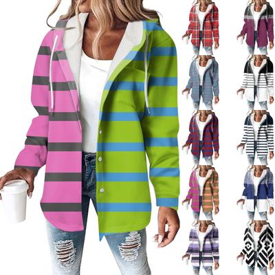 Bluzy z kapturem dla kobiet zimowa ciepła bluza z guzikami ściągacz z kapturem i nadrukiem kurtka płaszcz