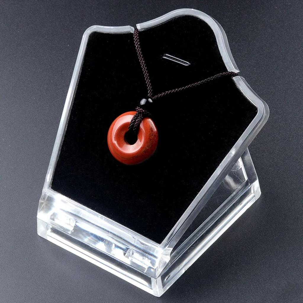 Peace Buckle Necklace Natural Stone Crystal Agates Doughnut Pendant For Girls Women Birthday Gift Chain 32CM