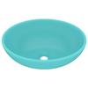 VidaXL Lavabo Ovale de Luxe Vasque à Poser de Toilette Lave-mains de Salle de Bain Cuisine Maison Intérieur Vert Clair Mat 146925