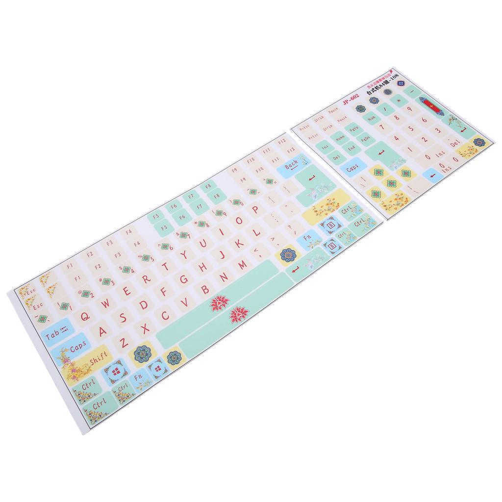 2Pcs Mechanical Keyboard Sticker Frosted Surfaces Cute Cartoon Clear Pattern PVC Keyboard Sticker