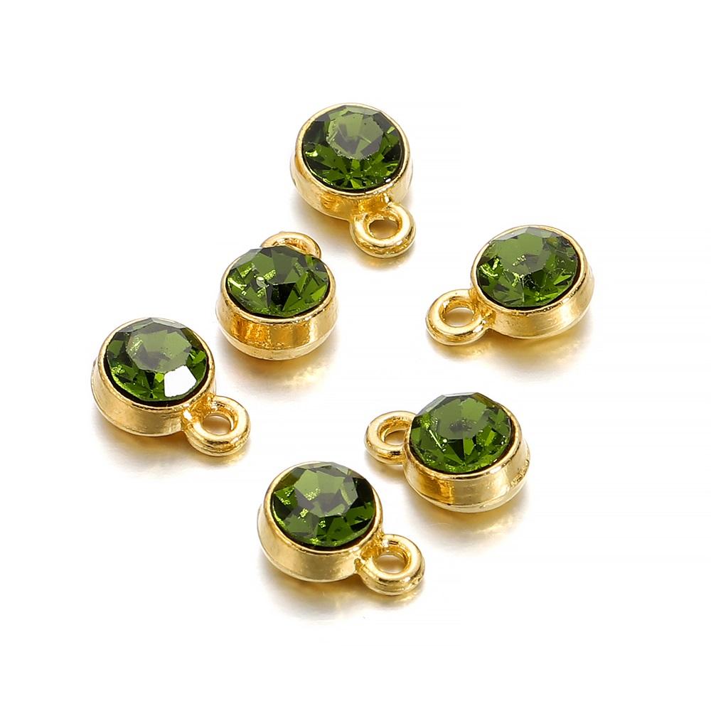 20Pcs/Lot Colorful Crystal Birthstone Dangle Charms Necklace Bracelet Earring Keychain Pendant For DIY Jeweley Making Supplies