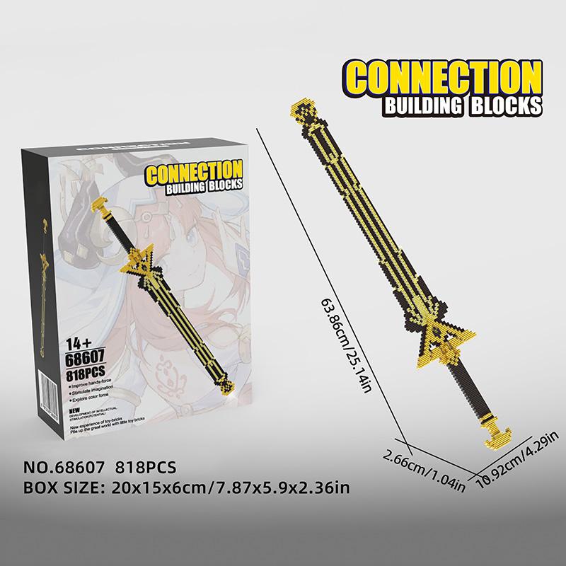 Samurai Sword Building Blocks Ninja Katana Japanese Anime Nichirin Knife Bricks Toy for Kids Adults