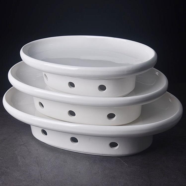 Hotel Tableware: Ceramic Oval Soup Plate with Portable Alcohol Burner for Heat Preservation