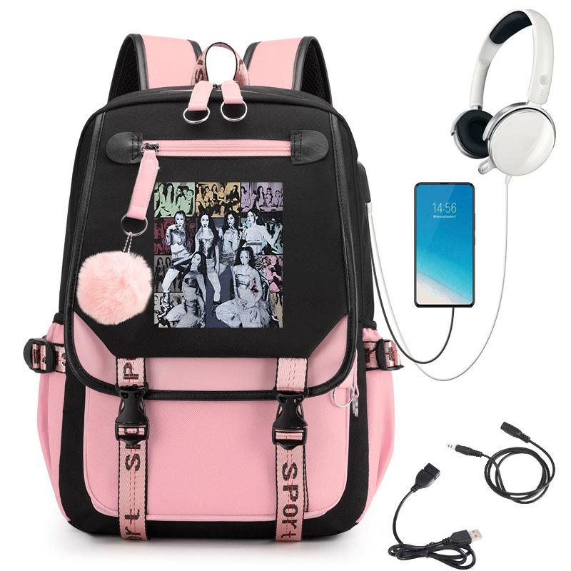 KATSEYE Girl Group Print Backpack Large Capacity Student Bookbag Campus School Casual Travel Rucksack 60123-2
