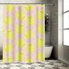Pink Yellow Duck Printed Shower Curtain Waterproof Fabric for Bathroom Decorative Backdrops (Large)
