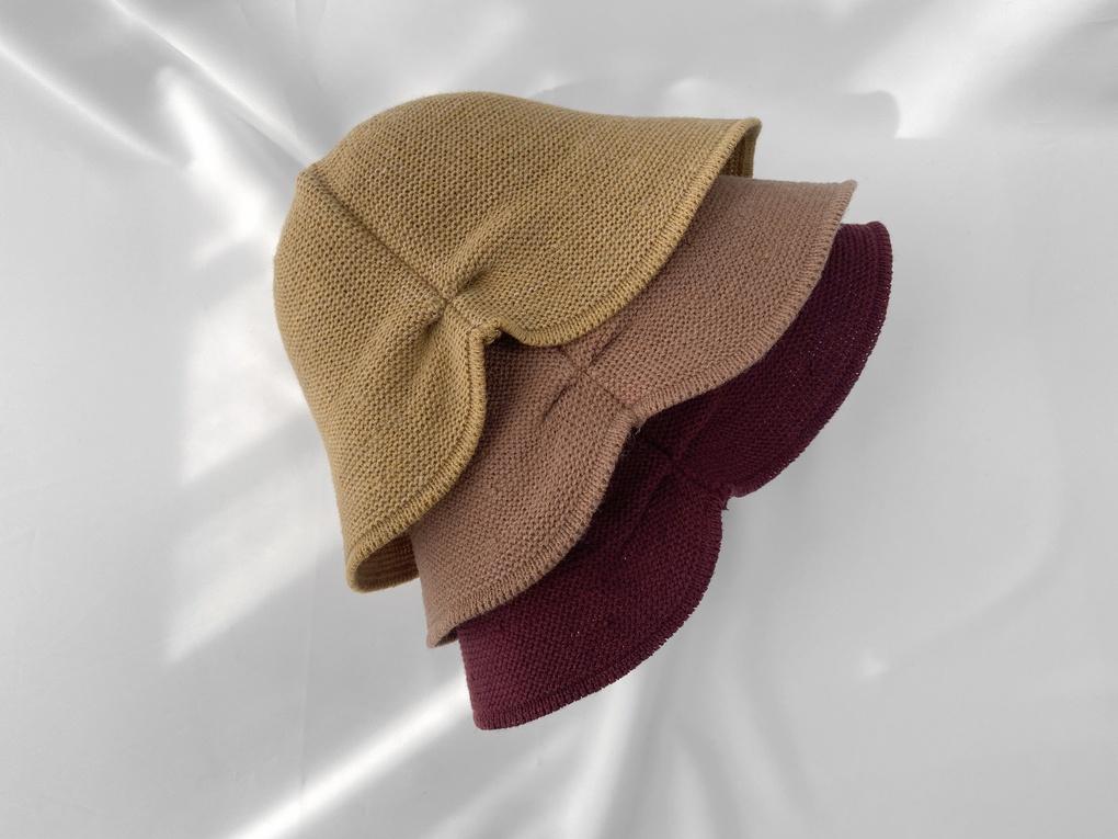 Women's Unisex Wool Knit Point Bucket Hat Beanie
