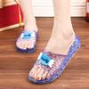 Women's Non-Slip Crystal Clear Mid-Heel Slippers - Comfortable & Foot-Friendly for Bathing & Home Use