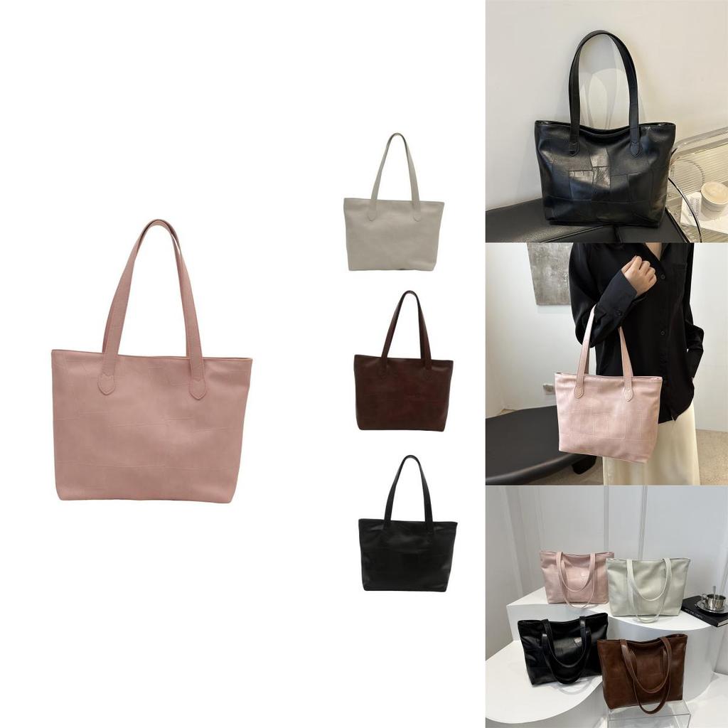 Elegant And Spacious Pu Tote Bag For Women Modern Urban Minimalist Style Perfect For Daily Use