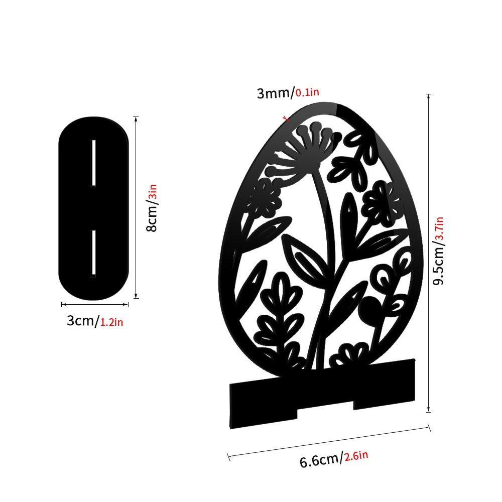 Cartoon Rabbit Easter Decorative Figurines Easter Egg Black Desktop Ornament Acrylic Accessories Hollow Carving Decoration