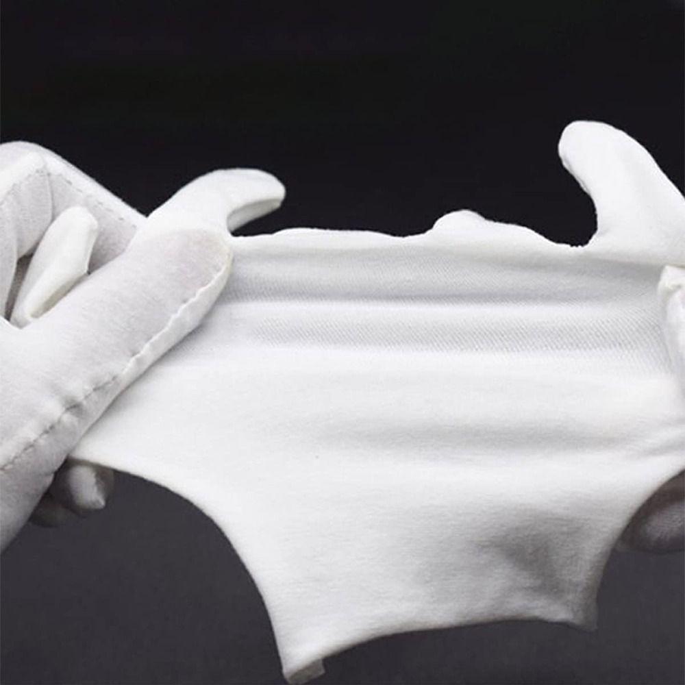 2 par fullfinger hvite bomullshansker