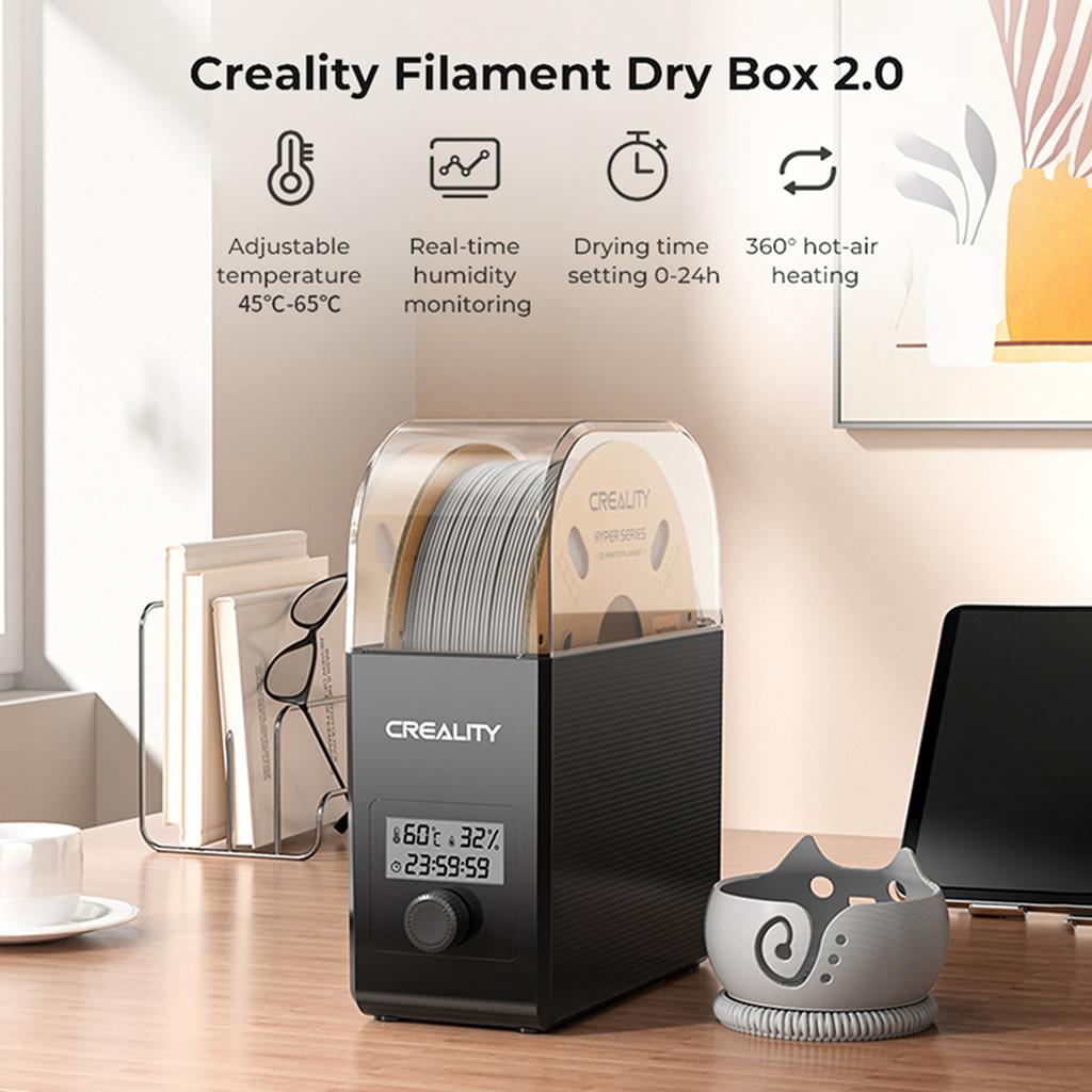 Creality Filament Dryer Box 2.0 360 degrees  Hot air Heating 1.75mm and 2.85mm Filaments Support 24 Hours Timer Real