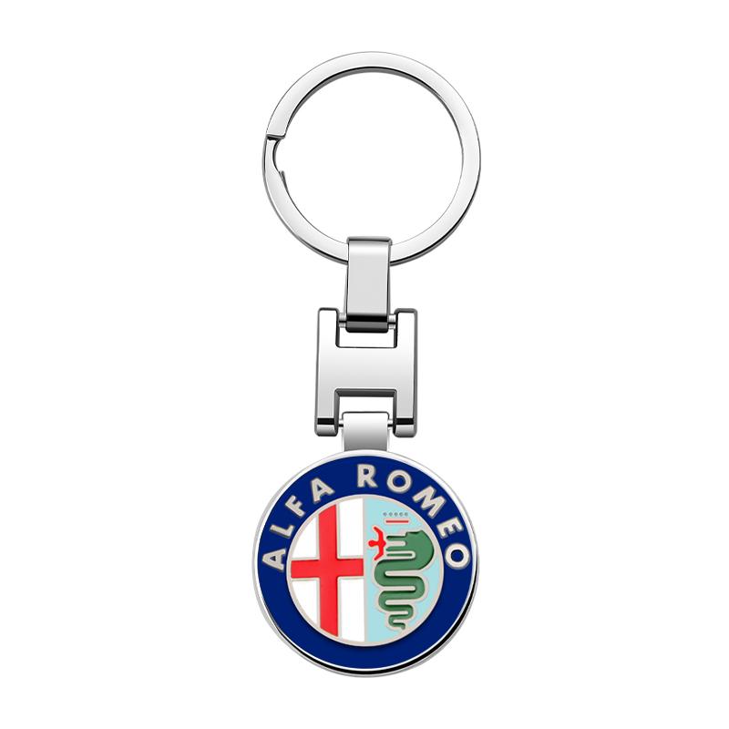 

2026 Hot Alfa Romeo 1Pcs Car Logo Keychain Metal Keyring Key Accessories For Alfa Romeo Giulia Stelvio Giulietta 156 159 147 Mit