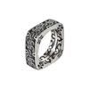 HX Silver Men's Ring Retro Square Round Pangu Trend Personality Domineering Handmade Ring Jewelry Accessories