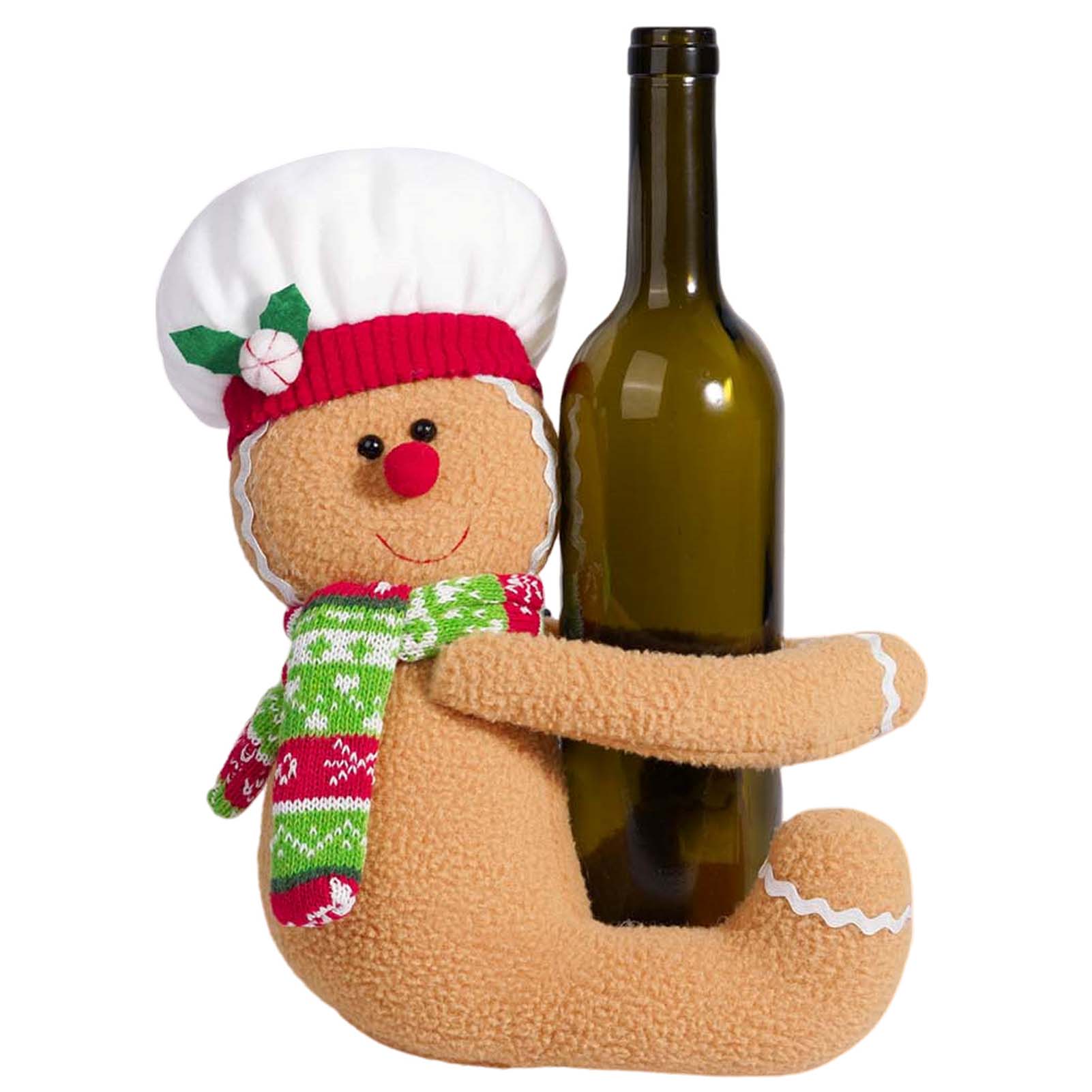 

Gingerbread Man Christmas Tree Topper Attractive Design Wine Bottle Curtain Ornaments Suitable for Friends Family Gifts