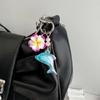 Lovely Dolphin And Flower Keychain Plastic Construction Bag Hanging Pendant Cute Gift For Girls Teens Students