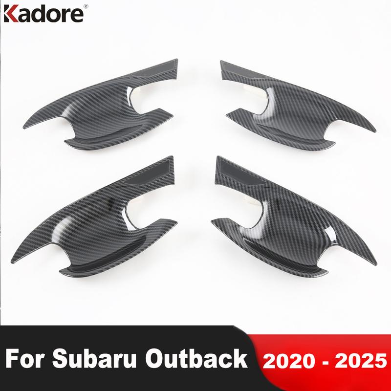 For Subaru Outback     2024 2025 Carbon Fiber Car Side Door Handle Bowl Cup Cover Trim Overlay Accessories