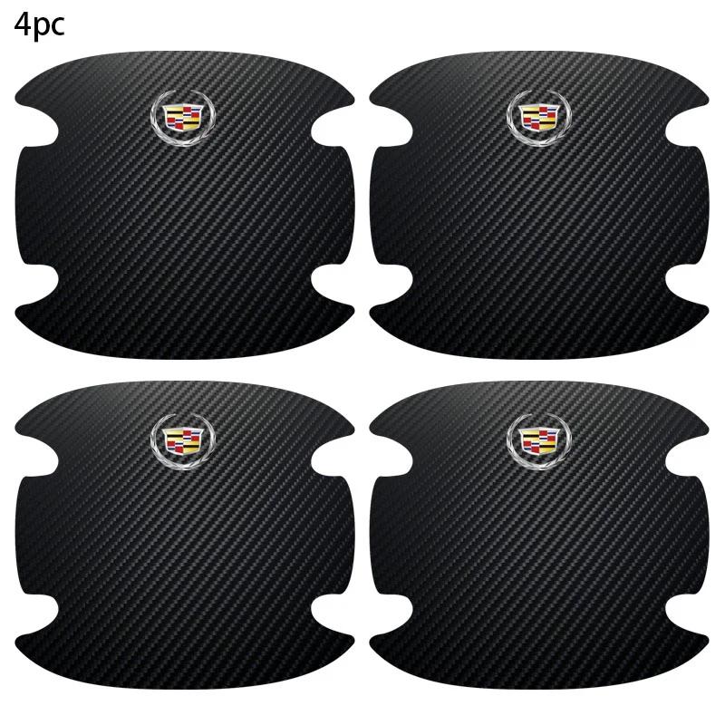 

4PCS Car Door Handle Bowl Scratch Protector Carbon Fiber Stickers For Cadillac Escalade CTS ATS SRX STS XT5 XT4 XT6 XTS CT4