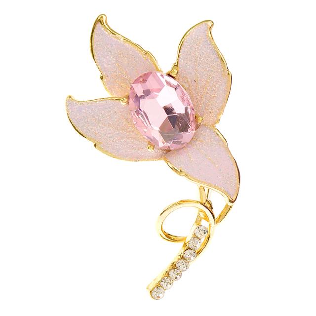 

Новая брошь «Цветок лилии» со стразами и эмалью