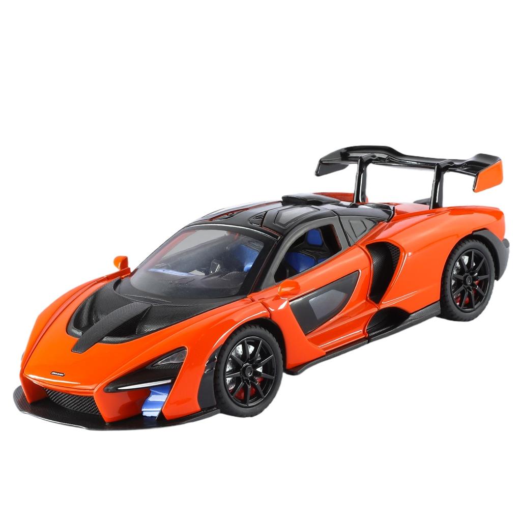 1/24 McLaren Senna Spray Sports Car Model Simulation Sound and Light Car Model Ornament Boy Gift Halloween Toys