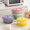 Perleson Ceramic Double-Handle Lidded Soup Noodle Bowl