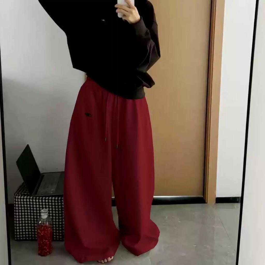 VIONA American Retro Hip-Hop Oversized Woman Black Casual Sweatpants Korean Streetwear Loose Jogging Pants High Waist Wide-Leg Pants