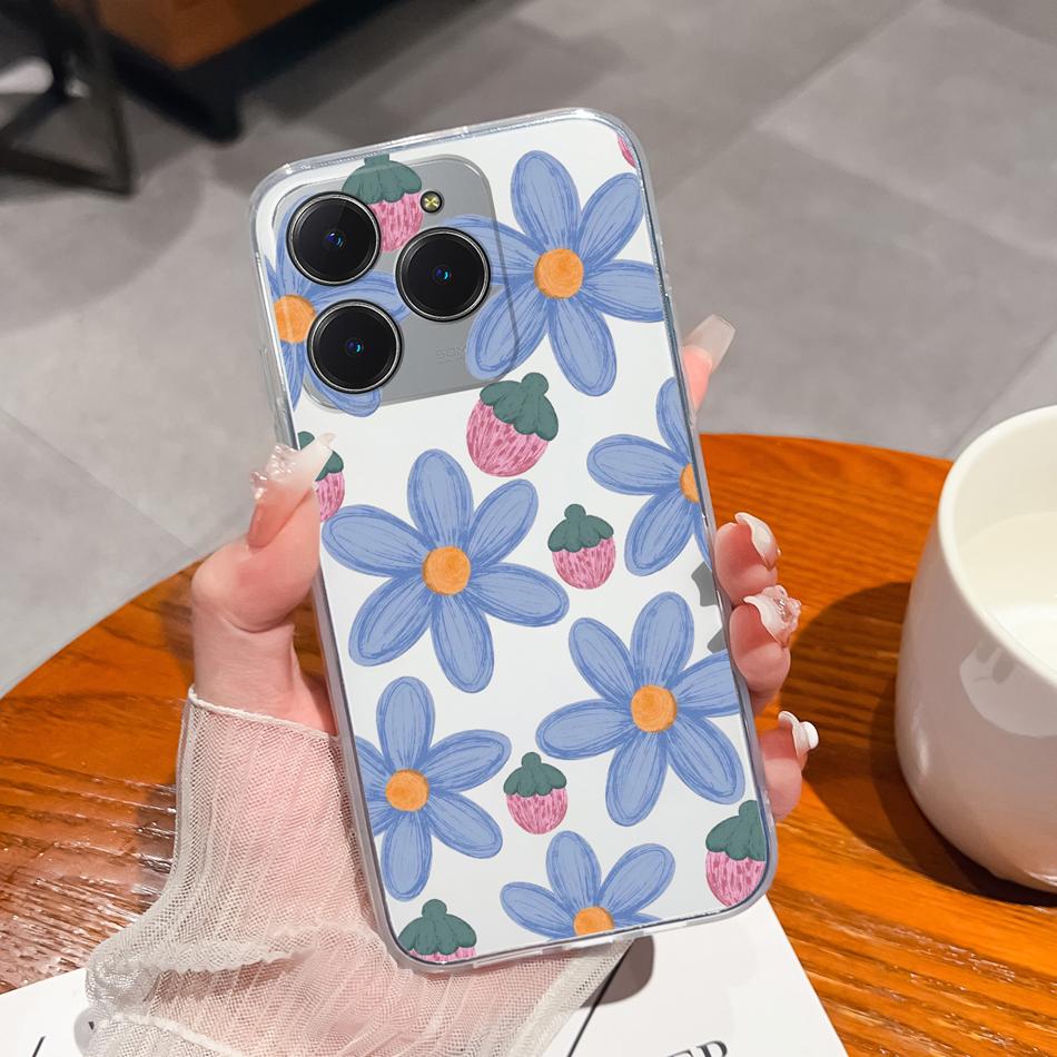 Simple Creative Case For Realme C63 C61 Transparent Back Cover For Realme C 61 C 63 Soft Slim Silicone Shockproof Funda Bumper