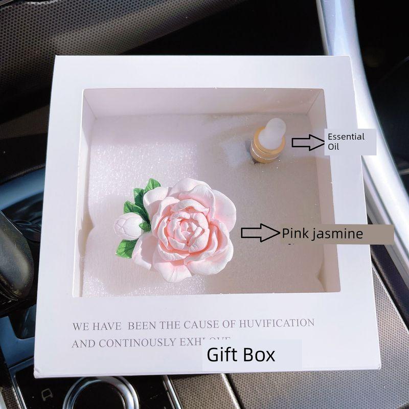Jasmine Car Air Freshener for Air Conditioning Vent, Gardenia Car Perfume Decoration, Flower Aroma Diffuser Stone