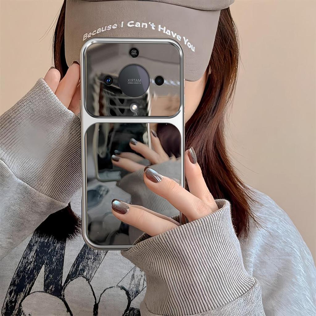 Case for HONOR X9b,X9a Trending Big Window Cover Mirror Phone Casing