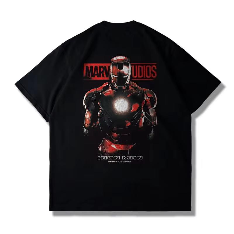 

Iron Man Super Cool Printed T-Shirt Summer New Men s and Women s American Loose Casual Trend Cotton Short Sleeve Top L