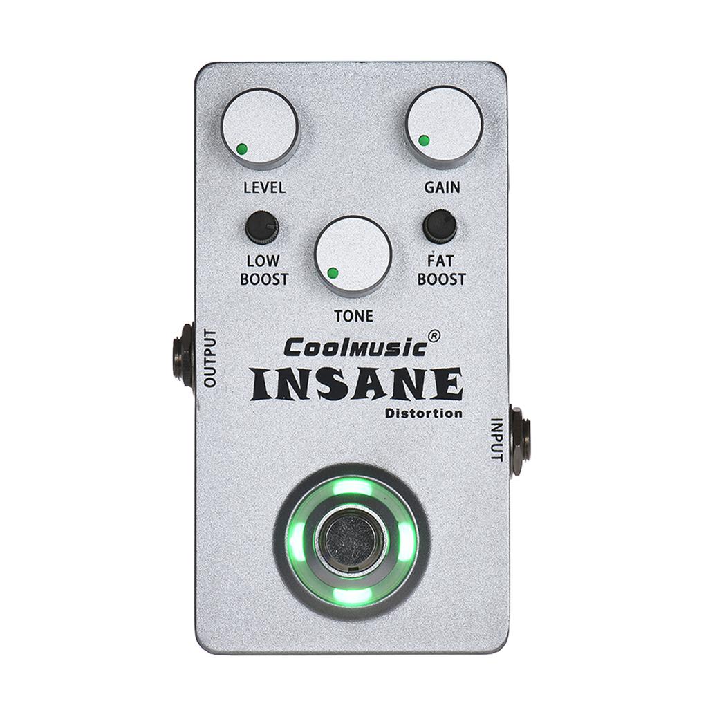 Coolmusic E-Gitarren Distortion Effektpedal True Bypass Vollmetallgehäuse