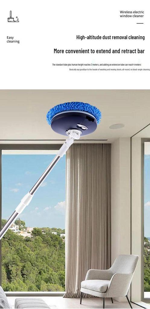 Automatic Electric Window Cleaning Robot with Telescopic Rod