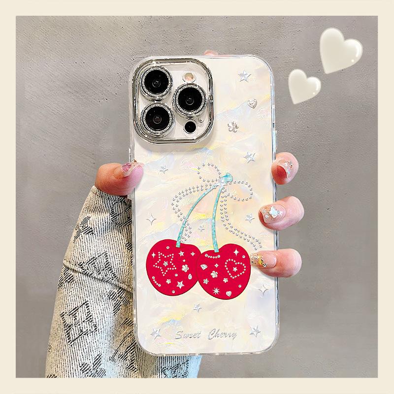 Cherry Bracelet Is Suitable for Apple 17promax Mobile Phone Case Iphone16 Niche 15 New Women's Models 14 Lens Film 13