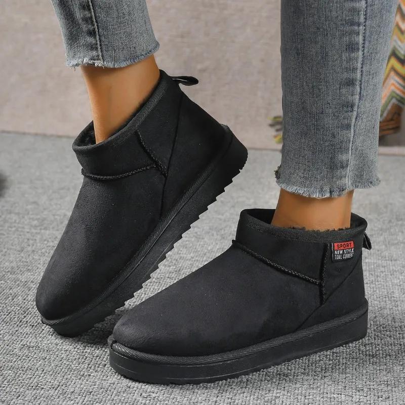 Suede Flats Ankle Women Snow Boots Warm Comfort 2024 Winter Casual Shoes New Trend Hot Sale Walking Non-slip