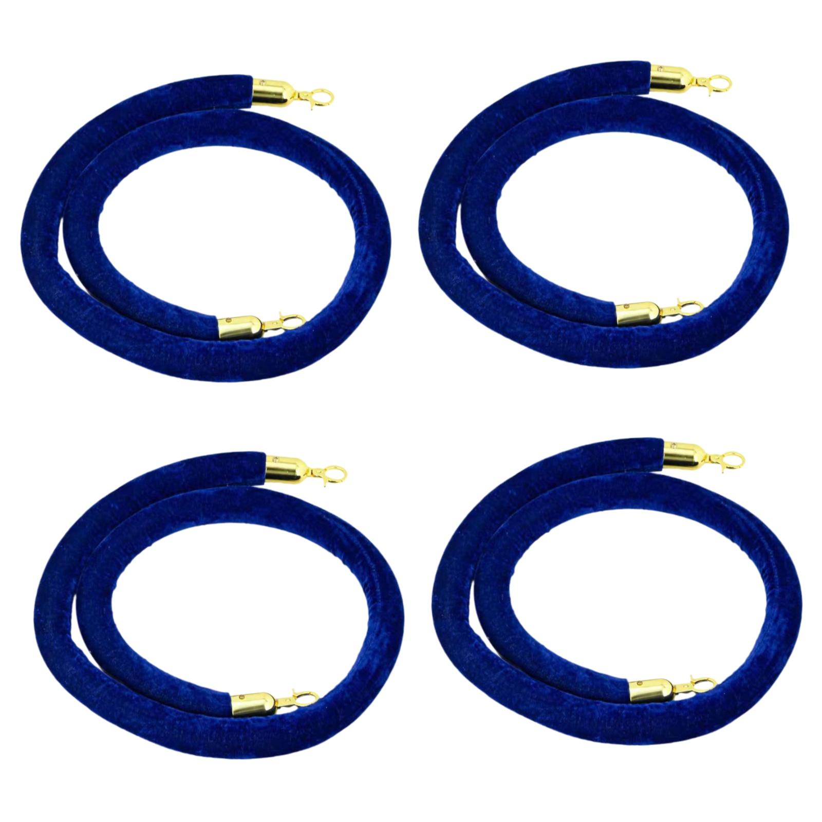 

4 шт. бархатный канат для стойки универсальный легкий аксессуар износостойкий стильный барьер безопасности для контроля толпы для VIP-зон синий