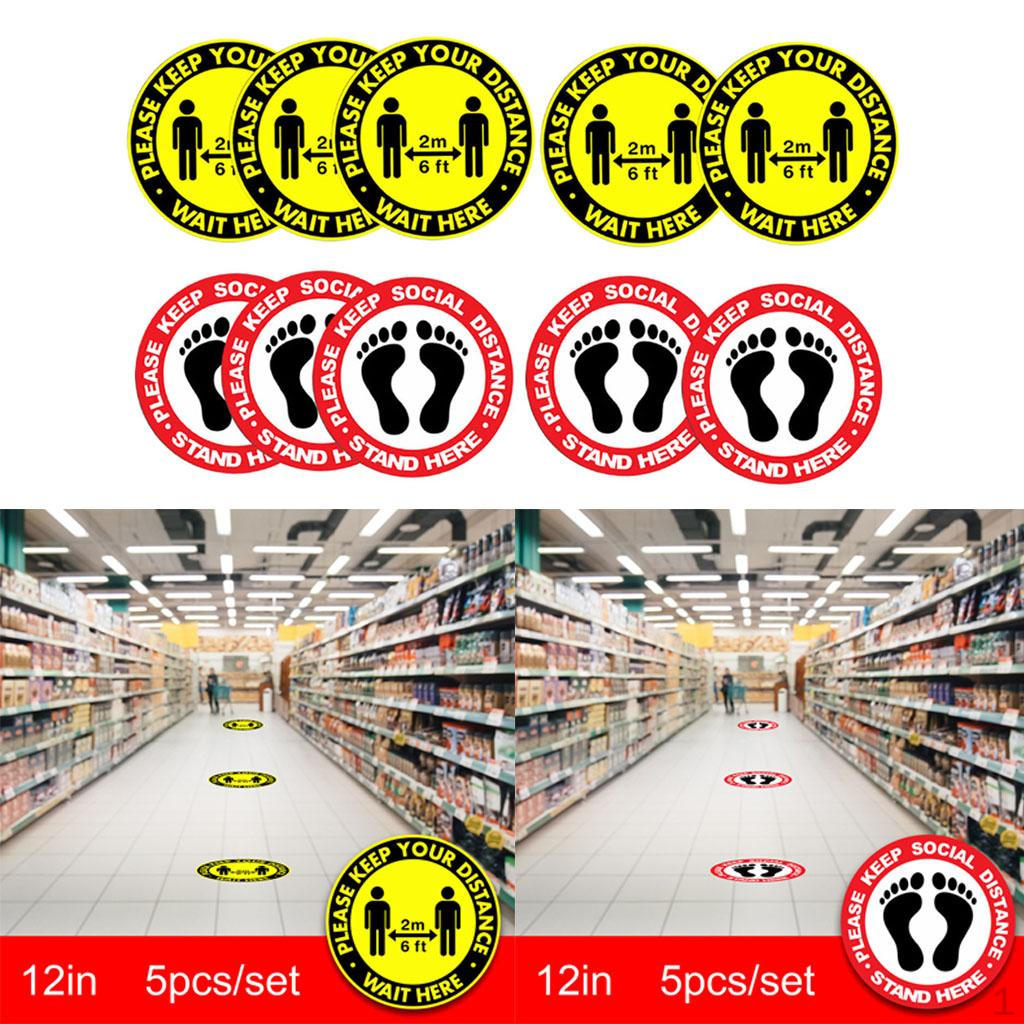 10PC Distance Sticker Decals Foot Wall Notice