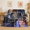 3D Billie Eilish Sängerin Star Flanell Decke Weich Warm Überwurfdecke für Schlafzimmer Wohnzimmer Bett Reise Camping Picknick Geschenk