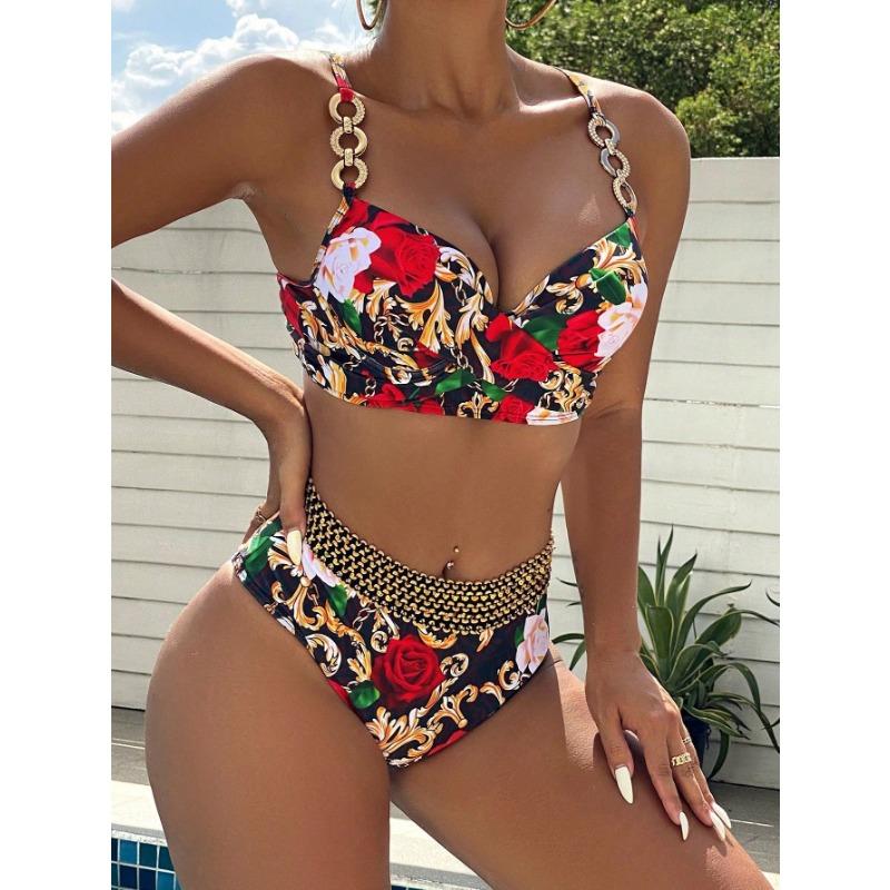 Damski dwuczęściowy strój kąpielowy Europejski styl Beachwear Lato