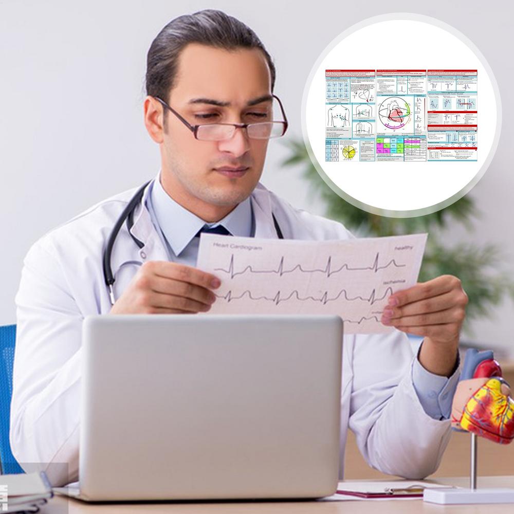 3/5 Pieces Ekg Rhythm Pocket Cards Ecg Interpretation Pocket Card Horizontal  Vertical Layout Compact Reference Guide For Hospital Use