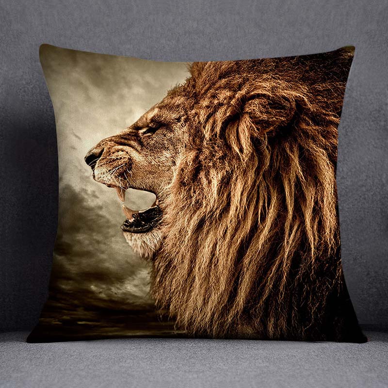African Animal Beasts Home Decoration Pillowcase Square Pillowcase Home Office Decoration Cus On Cover