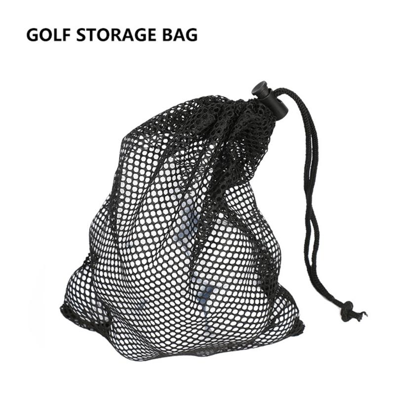 Golf Mesh Bags Small Sports Ball Net Bag Drawstring Pouch Nylon Mesh Bag Convenient Storage Organizer Golf Accessories