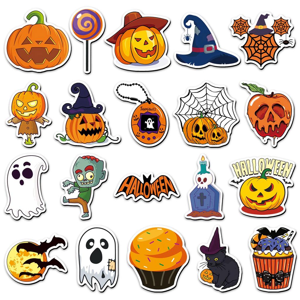 20pcs Halloween Soft Magnetic Stickers: Cartoon Pumpkin & Ghosts for DIY Children's Decor